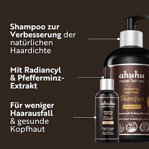ahuhu ESSENTIAL Anti-Age Anti-Haarausfall Shampoo & Kopfhautserum mit Redensyl