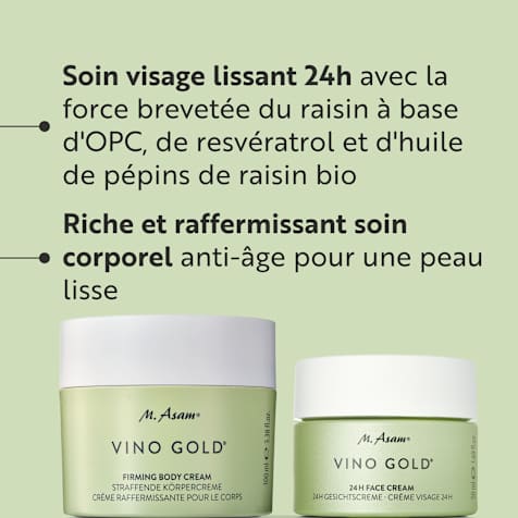 M. Asam VINO GOLD Crème Visage 24h & Crème Corporelle Raffermissante