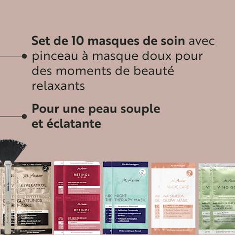 M. Asam MIX SET Coffret de Masques Beauty Moments avec Pinceau 11 Produits