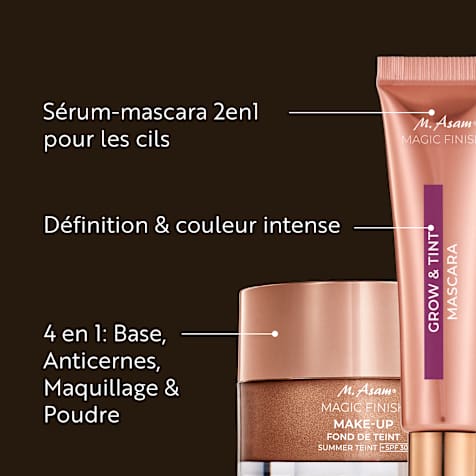 M. Asam MAGIC FINISH Fond de Teint Mousse Summer Teint SPF 30 et Mascara Grow & Tint Deep Black