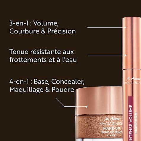 M. Asam MAGIC FINISH Fond de Teint Mousse Classic & Mascara Volume Intense Waterproof Démaquillage Facile