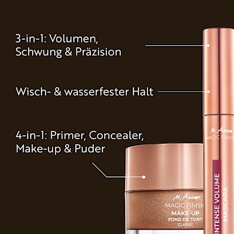 M. Asam MAGIC FINISH Make-up Mousse Classic & Intense Volume Mascara Waterproof Easy Remove Deep Black