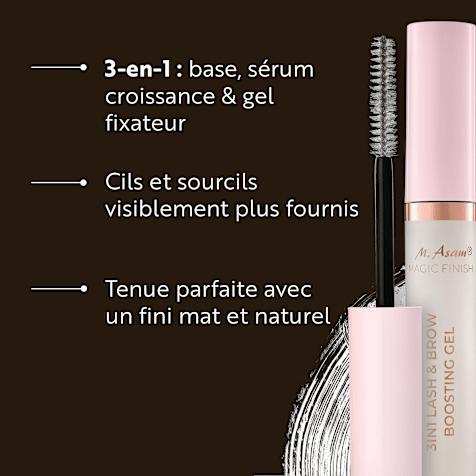 M. Asam MAGIC FINISH 3in1 Lash & Brow Boosting Gel Transparent pour Cils et Sourcils