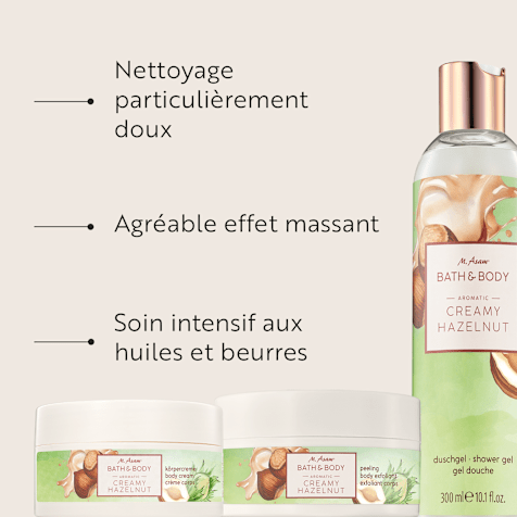 M. Asam BATH&BODY CREAMY HAZELNUT Routine Soins du Corps 3 Produits