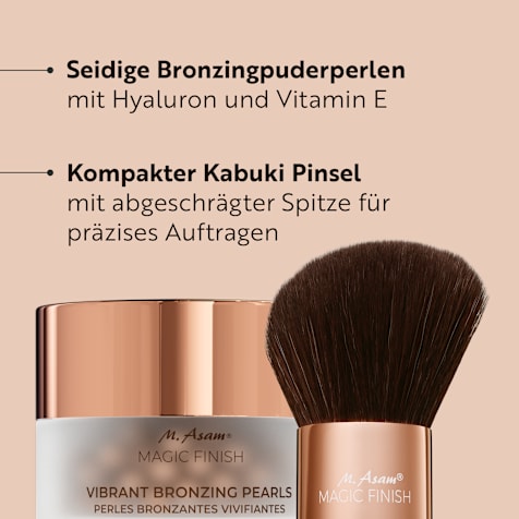 M. Asam MAGIC FINISH Vibrant Bronzing Puderperlen Sunkissed & Kabuki-Pinsel