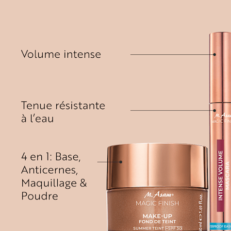 M. Asam MAGIC FINISH Fond de Teint Mousse Summer Teint SPF 30 & Mascara Intense Volume Waterproof Easy Remove