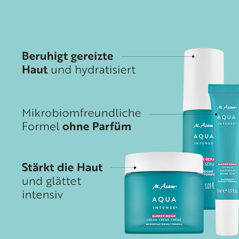 M. Asam AQUA INTENSE Barrier Repair Hautstärkende Gesichtspflege Routine 3-teilig