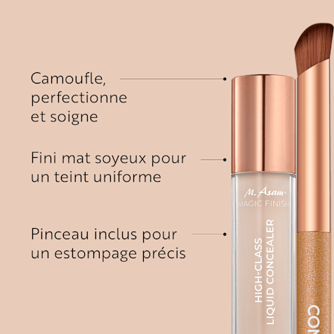 M. Asam MAGIC FINISH High-Class Liquid Concealer Correcteur Ivory et Mini Pinceau Maquillage