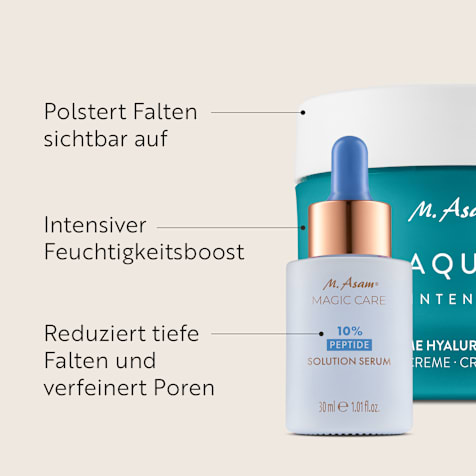 M. Asam AQUA INTENSE Supreme Hyaluron Gesichtscreme & 10% Peptide Solution Serum