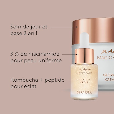 M. Asam MAGIC CARE Glow Up Drops Gold Sérum Visage Booster d'Éclat & Glow Up Crème Visage Booster d'Éclat