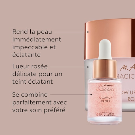 M. Asam MAGIC CARE Glow Up Crème Rosé Visage Booster d'Éclat & Glow Up Drops Sérum Visage Booster d'Éclat