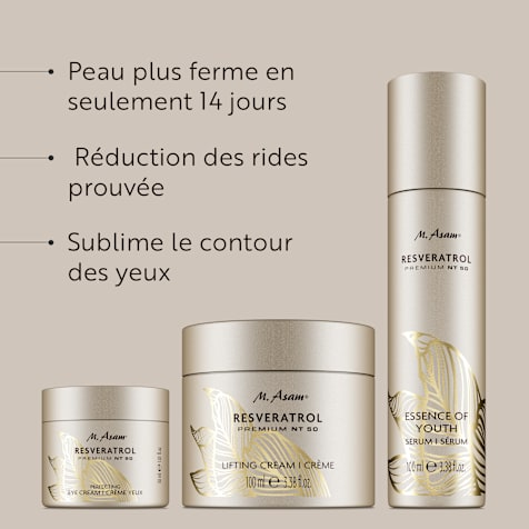 M. Asam RESVERATROL PREMIUM NT50 Routine de Soins Raffermissants pour le Visage 3 Produits