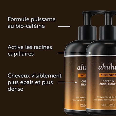 ahuhu THICKENING Shampoing & Après-Shampoing à la Caféine Power Formula pour des Cheveux Fortifiés