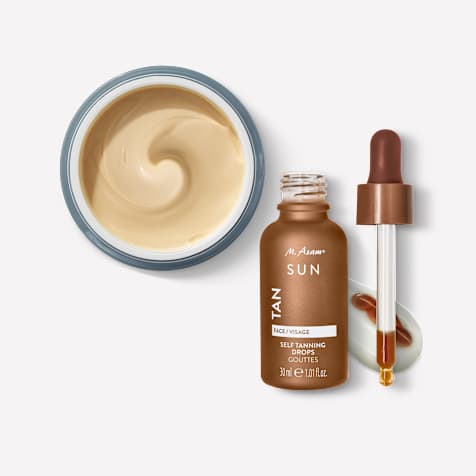 M. Asam MAGIC CARE Glow Up Gesichtscreme & Self Tanning Drops Selbstbräuner Konzentrat Gesicht