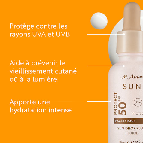 M. Asam SUN Fluide solaire visage Sun Drop – Sérum protection SPF 50