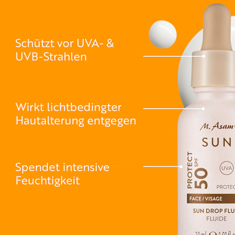 M. Asam SUN Sun Drop Fluid Sonnenschutz Serum Gesicht LSF 50