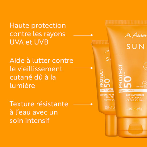 M. Asam SUN Crème solaire visage anti-âge & Crème solaire corps SPF 50