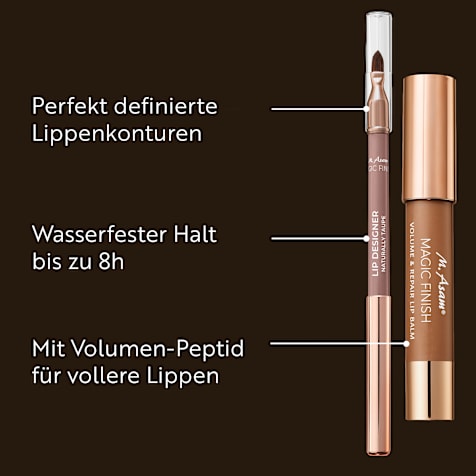 M. Asam MAGIC FINISH Lip Designer Lippenkonturenstift Naturally Taupe und Volume & Repair Lippenbalsam Crystal Clear