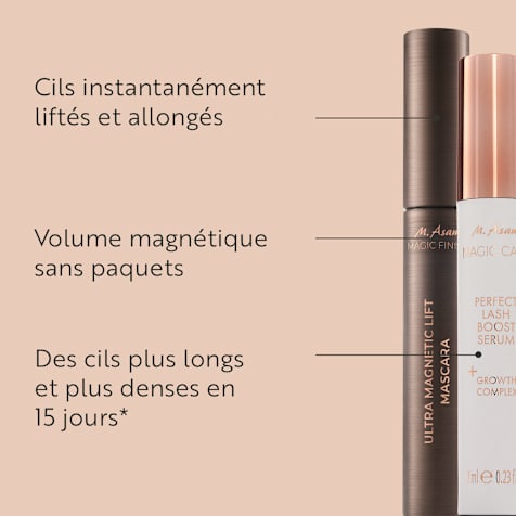 M. Asam MAGIC FINISH Sérum pour cils Perfect Lash Boost & Mascara Ultra Magnetic Lift Deep Black
