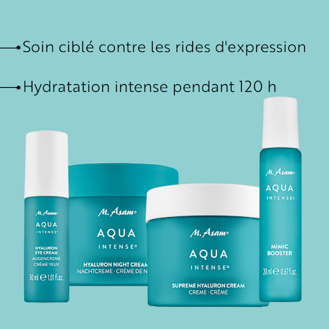 M. Asam AQUA INTENSE Routine de soins visage à l’acide hyaluronique 24 h 4 Produits
