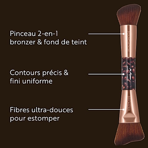 M. Asam MAGIC FINISH Pinceau 2-en-1 pour bronzer et fond de teint Coffee Date Edition