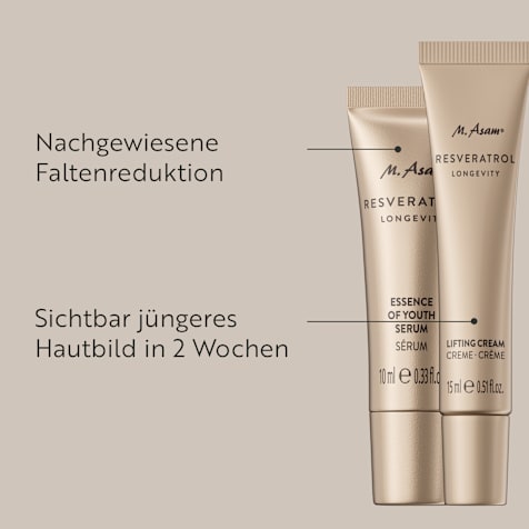 M. Asam RESVERATROL LONGEVITY Essence of Youth Serum & Lifting Gesichtscreme