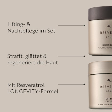 M. Asam RESVERATROL LONGEVITY Lifting Gesichtscreme & Night Repair Nachtcreme