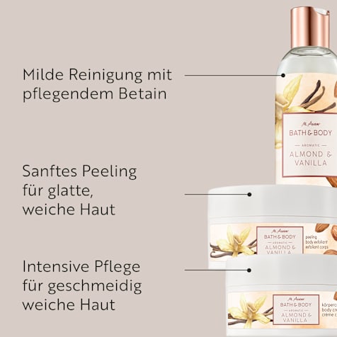 M. Asam BATH&BODY Almond & Vanilla Körperpflege Routine 3-teilig