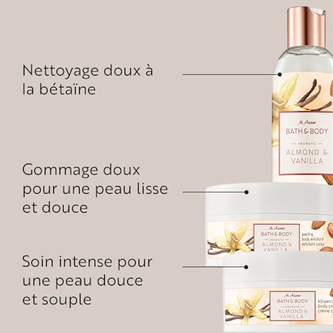 M. Asam BATH & BODY Almond & Vanilla Routine Soins du Corps 3 Produits