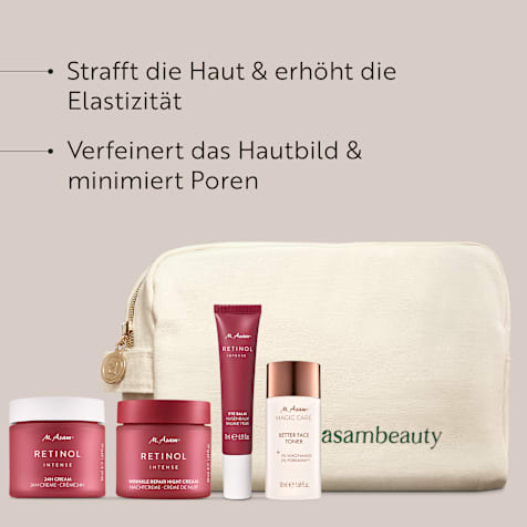 M. Asam RETINOL INTENSE Glättende Retinol Pflegeroutine im Geschenkset 4-teilig mit Kosmetiktasche