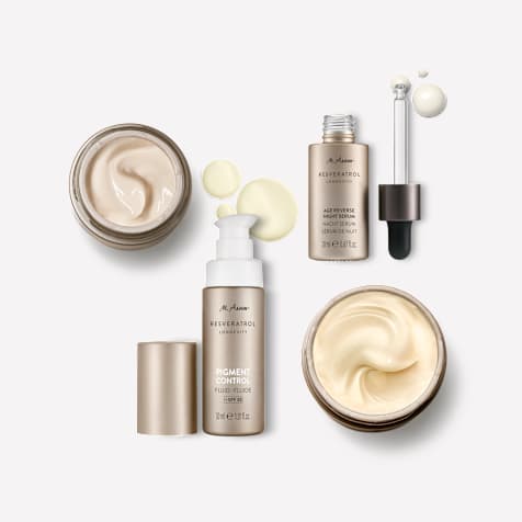 M. Asam RESVERATROL LONGEVITY Routine de soins régénérante au resvératrol pour le jour et la nuit en coffret cadeau de 4 produits
