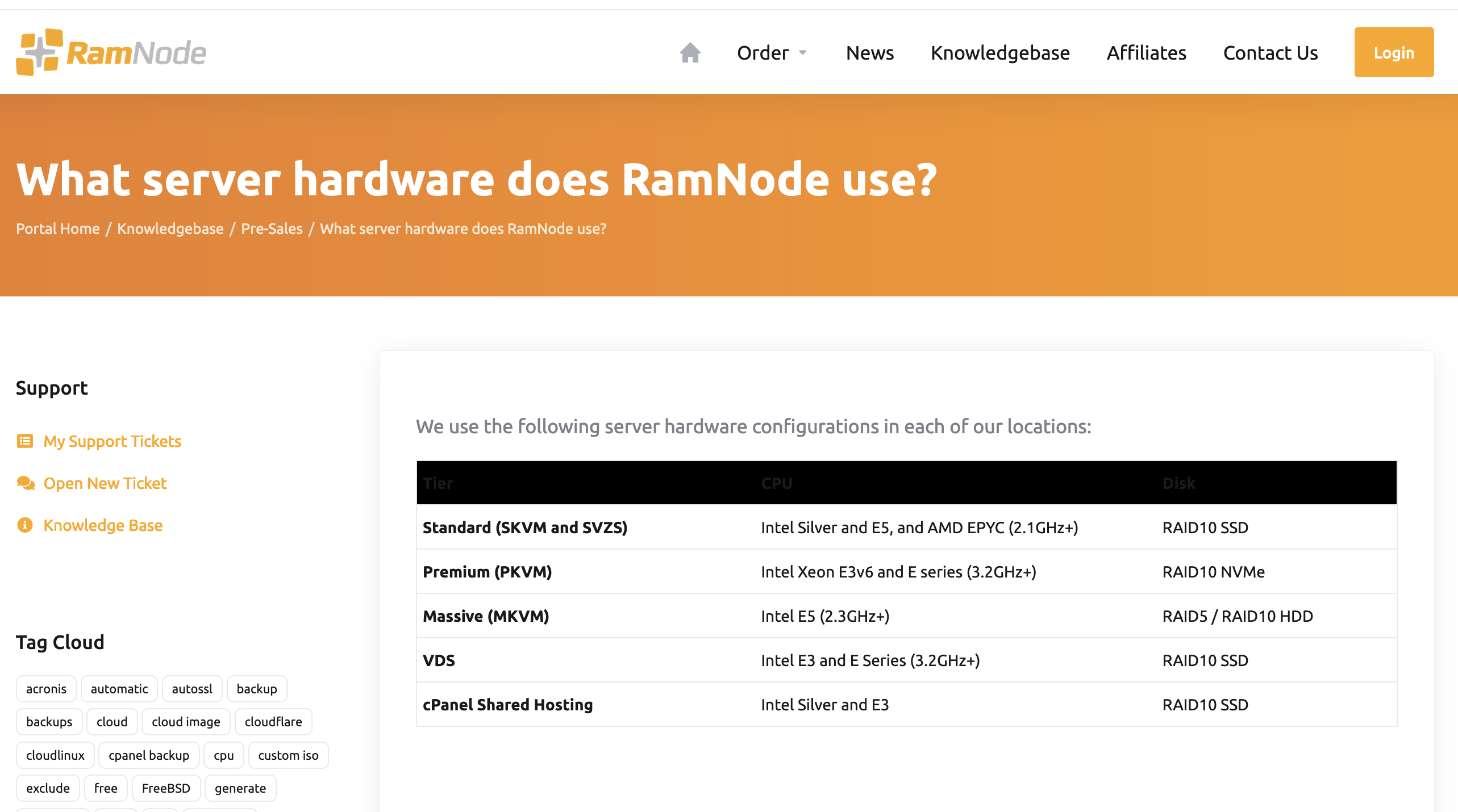 Ramnode systems HW being used for running the VPS Servers will allow you to run fairly broad range of workloads