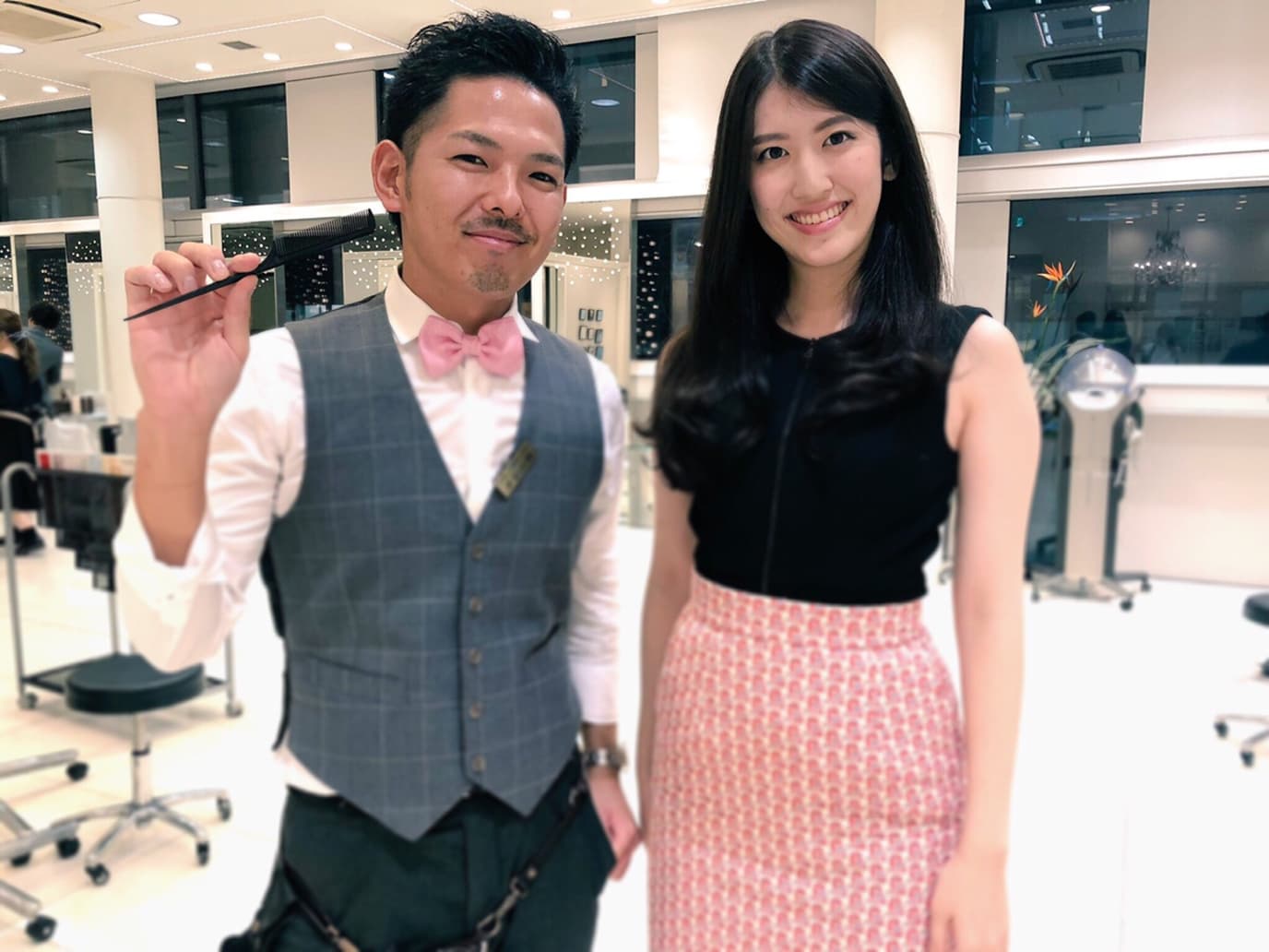 ミスインターナショナル日本代表の杉本雛乃ちゃんに髪質改善縮毛矯正とイルミナカラーしてみた。