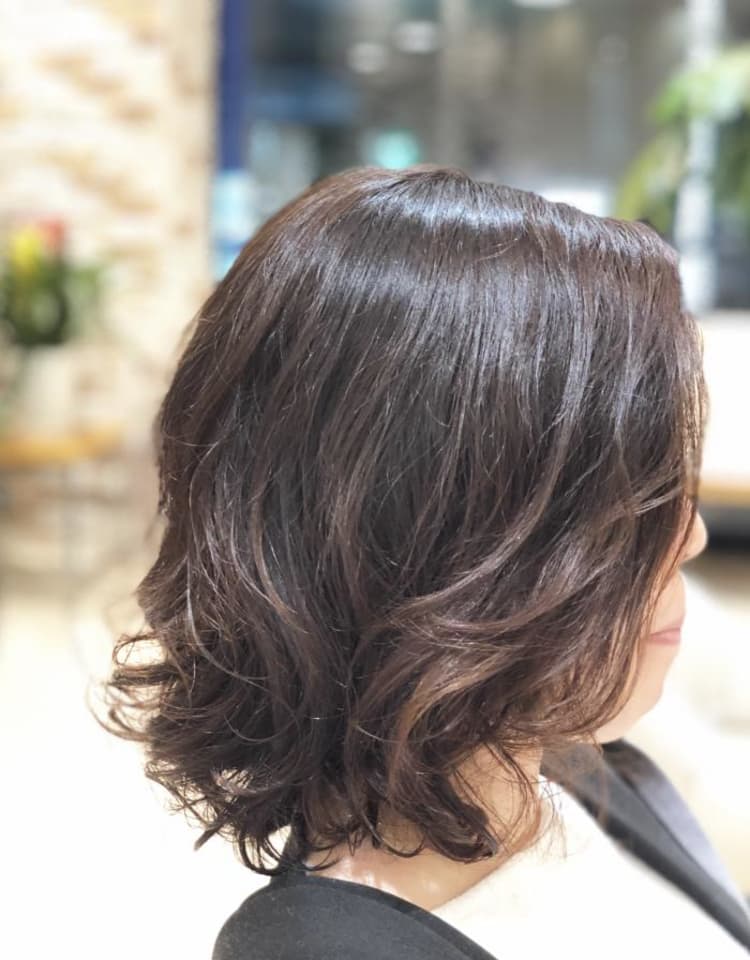 ボブ パーマ ミディアム ヘアスタイルコレクション