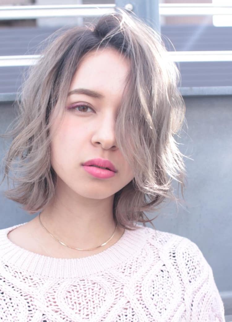 シルバーグレージュ ボブ ヘアカタログ Ash 自由が丘店 西村 祐哉 ヘアサロン 美容院 Ash オフィシャルサイト