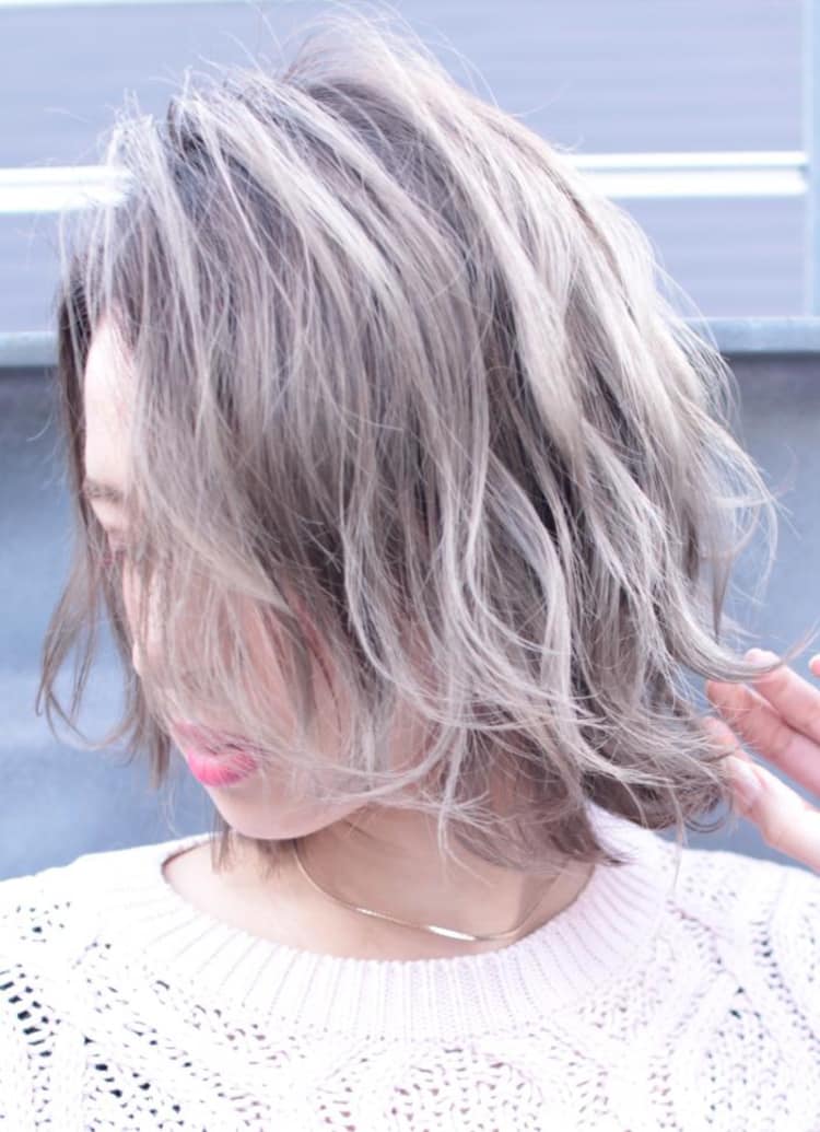 シルバーグレージュ ボブ ヘアカタログ Ash 自由が丘店 西村 祐哉 ヘアサロン 美容院 Ash オフィシャルサイト