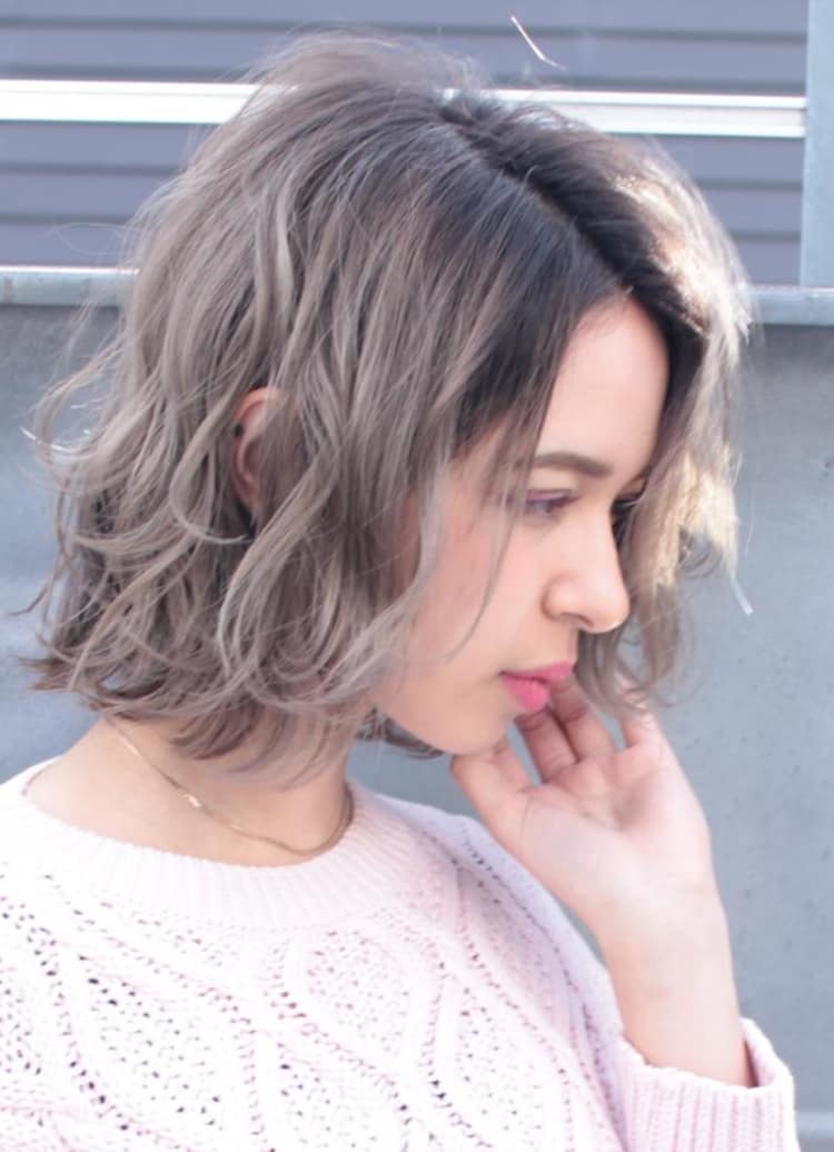 シルバーグレージュ ボブ ヘアカタログ Ash 自由が丘店 西村 祐哉 ヘアサロン 美容院 Ash オフィシャルサイト
