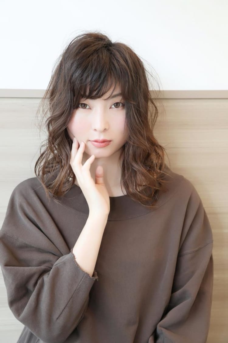 ロブ ウェーブパーマ ヘアカタログ Ash 南万騎が原店 渡辺 侑樹 ヘアサロン 美容院 Ash オフィシャルサイト