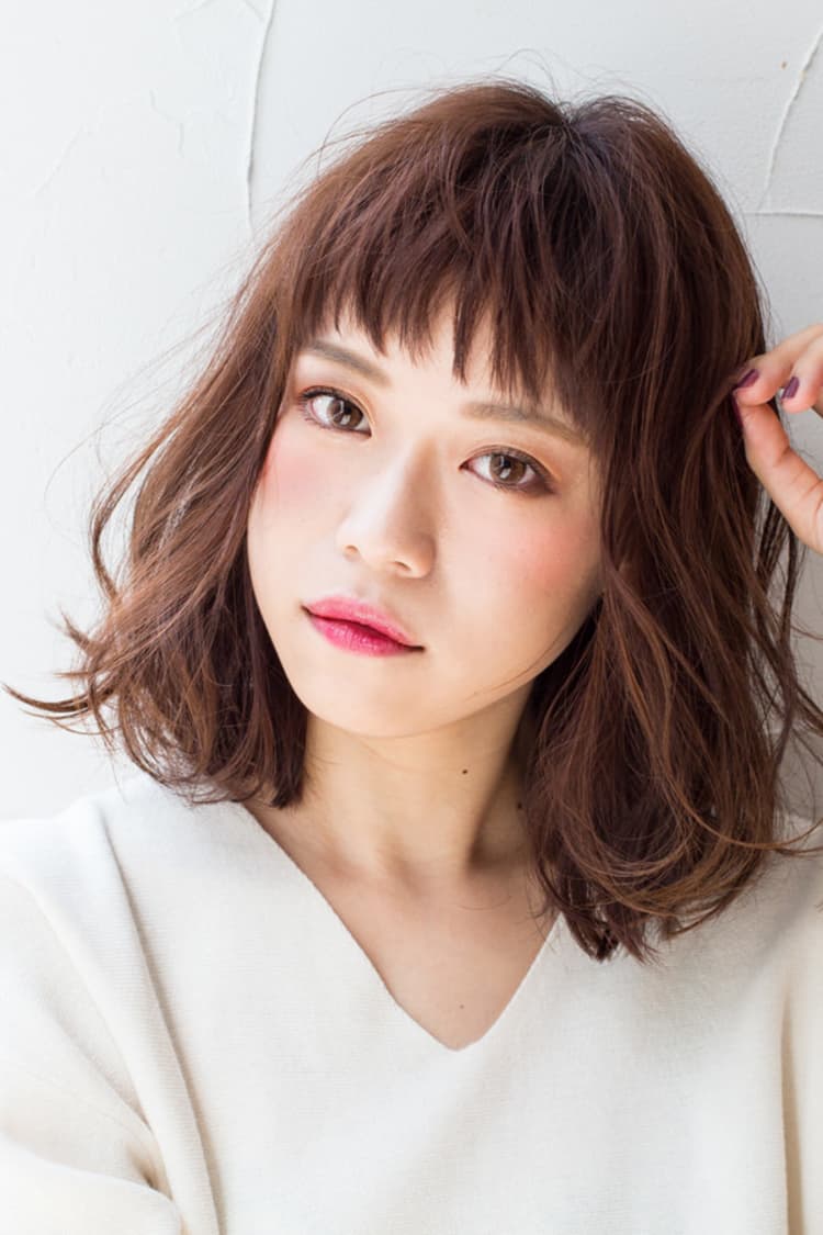 ギザギザ前髪のゆるふわロブ ヘアカタログ Ash 祐天寺店 山田 涼一 ヘアサロン 美容院 Ash オフィシャルサイト