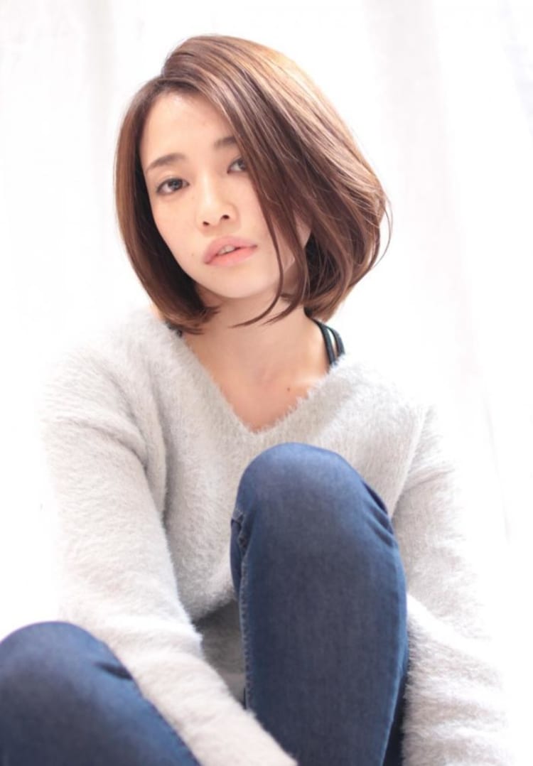 大人かわいい ミディアムボブ ヘアカタログ Ash 久が原店 高野 開弦