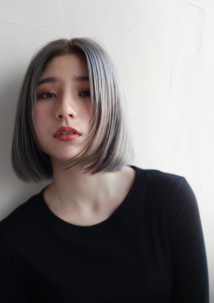 ブルーシルバー ボブ ヘアカタログ Ash 中目黒店 高橋 臣介 ヘアサロン 美容院 Ash オフィシャルサイト