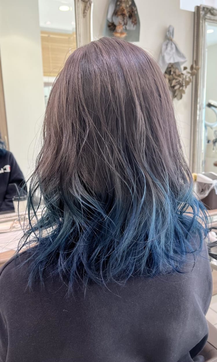 ダブルブリーチ グレープラスブルーグラデーション ヘアカタログ Ash 戸田公園店 岩田 芳郎 ヘアサロン 美容院 Ash オフィシャルサイト ダブルブリーチ グレープラスブルーグラデーション ヘアカタログ Ash 戸田公園店 岩田 芳郎 ヘアサロン 美容院 Ash オフィシャルサイト