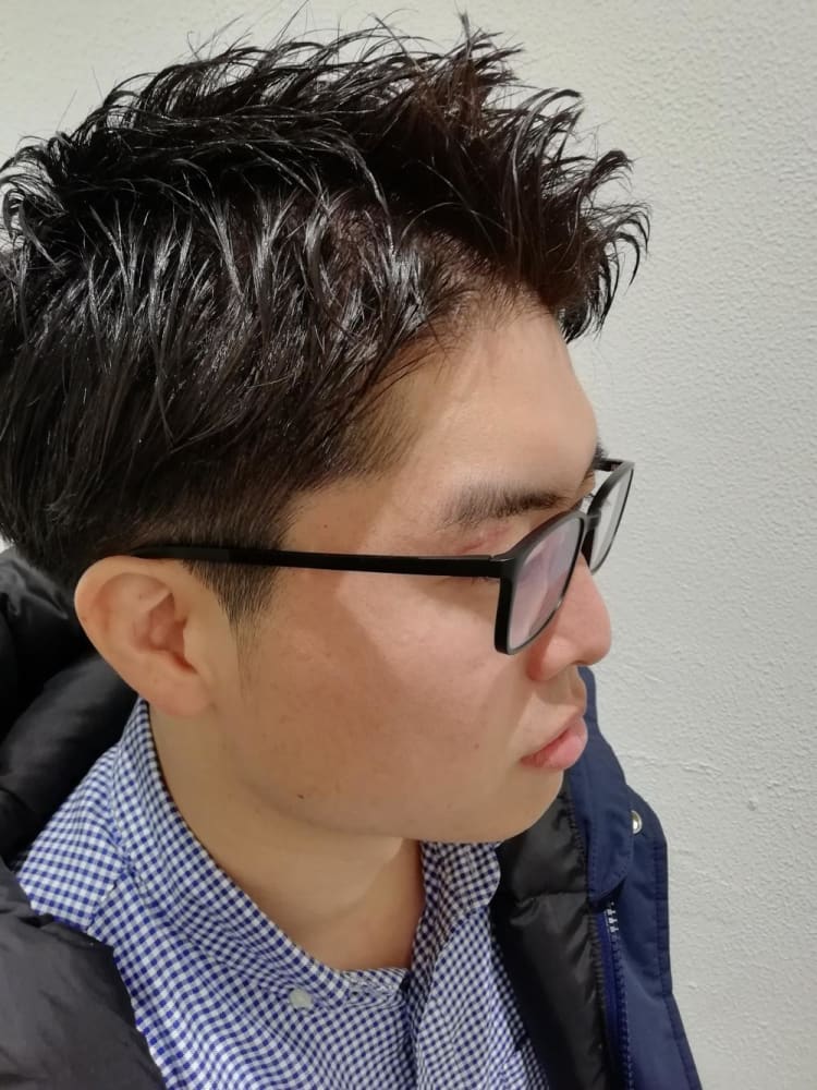 メガネ アップバングツーブロスタイル ヘアカタログ Ash 元住吉店 木村 和人 ヘアサロン 美容院 Ash オフィシャルサイト