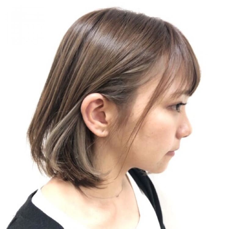 耳かけインナーカラーボブ ヘアカタログ Ash 亀戸店 大杉 直樹 ヘアサロン 美容院 Ash オフィシャルサイト