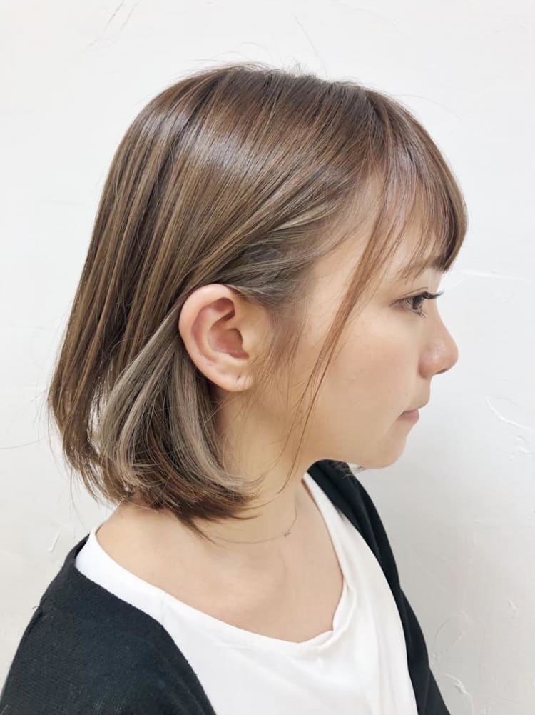 耳かけインナーカラーボブ ヘアカタログ Ash 亀戸店 大杉 直樹 ヘアサロン 美容院 Ash オフィシャルサイト