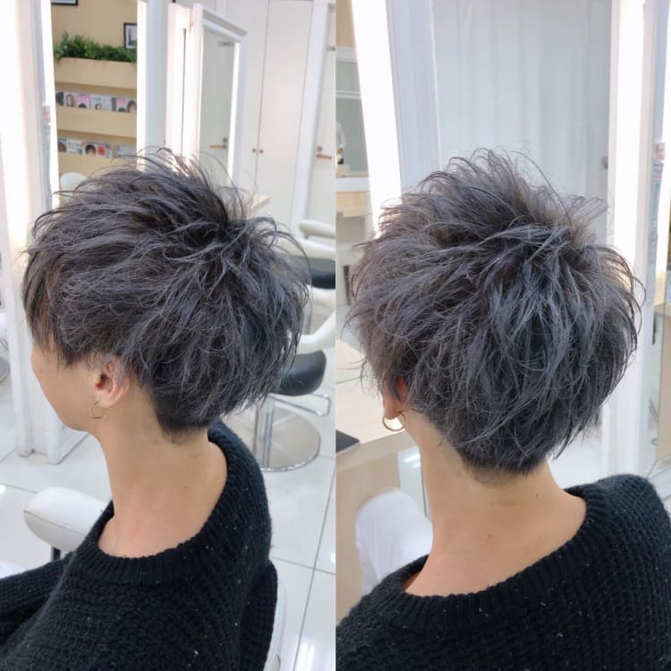 ブルーシルバーマッシュウルフ ヘアカタログ Ash 小岩店 間宮 哲平 ヘアサロン 美容院 Ash オフィシャルサイト