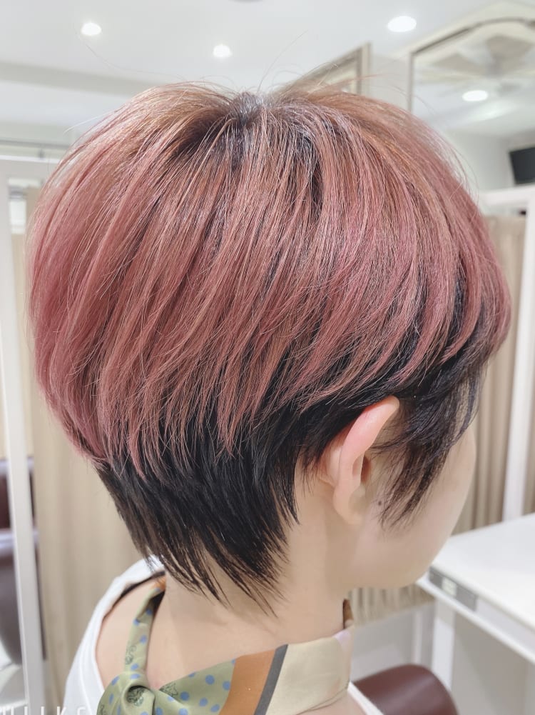 デザインカラーショート バイカラーショート ピンク ブラック ヘアカタログ Ash 東戸塚店 池田 顕彦 ヘアサロン 美容院 Ash オフィシャルサイト