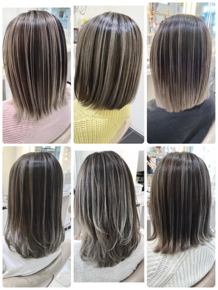 髪質改善バレイヤージュ ミディアムver ヘアカタログ Ash 大宮店 山崎 俊輔 ヘアサロン 美容院 Ash オフィシャルサイト