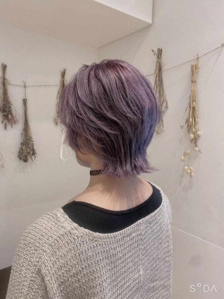 ショートウルフ ヴァイオレットカラー ヘアカタログ Ash 八幡山店 羽田 有希 ヘアサロン 美容院 Ash オフィシャルサイト