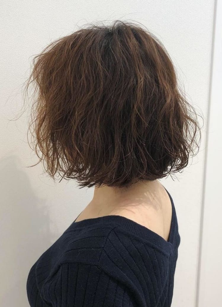 切りっぱなしボブ パーマ ヘアカタログ Ash 西葛西店 松永 祐也 ヘアサロン 美容院 Ash オフィシャルサイト